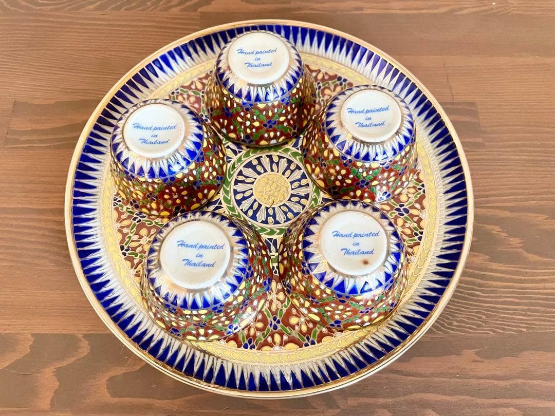 未使用 ベンジャロン焼 茶器 ティーセット カップ 小物入れ ポット タイ 高級