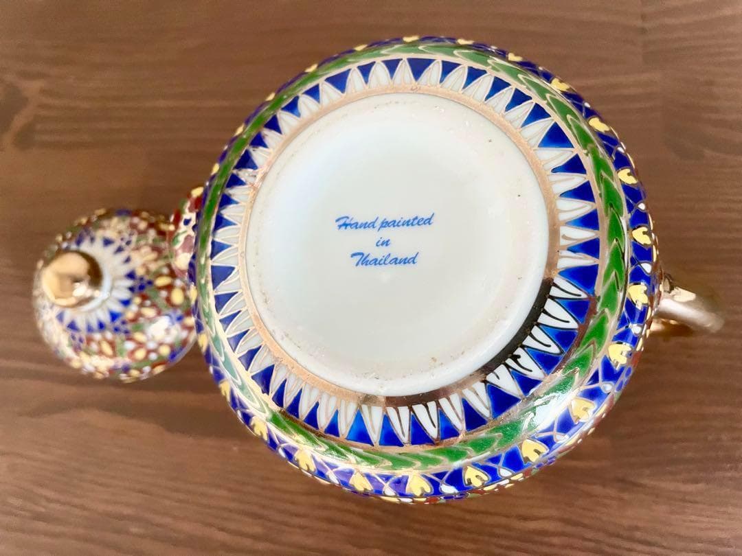 未使用 ベンジャロン焼 茶器 ティーセット カップ 小物入れ ポット タイ 高級