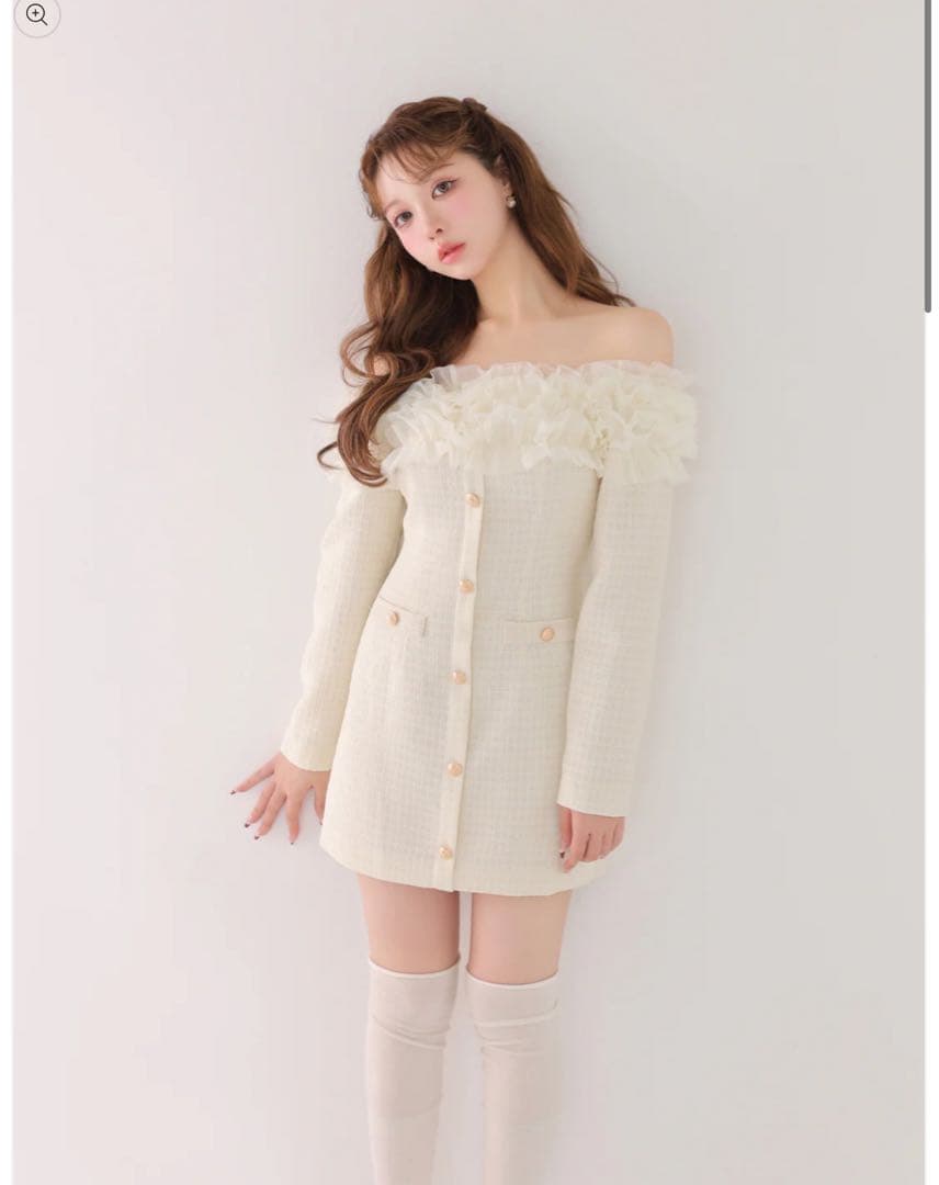 [新品タグ付き]エムミーエメMmeeme tweed mini onepiece