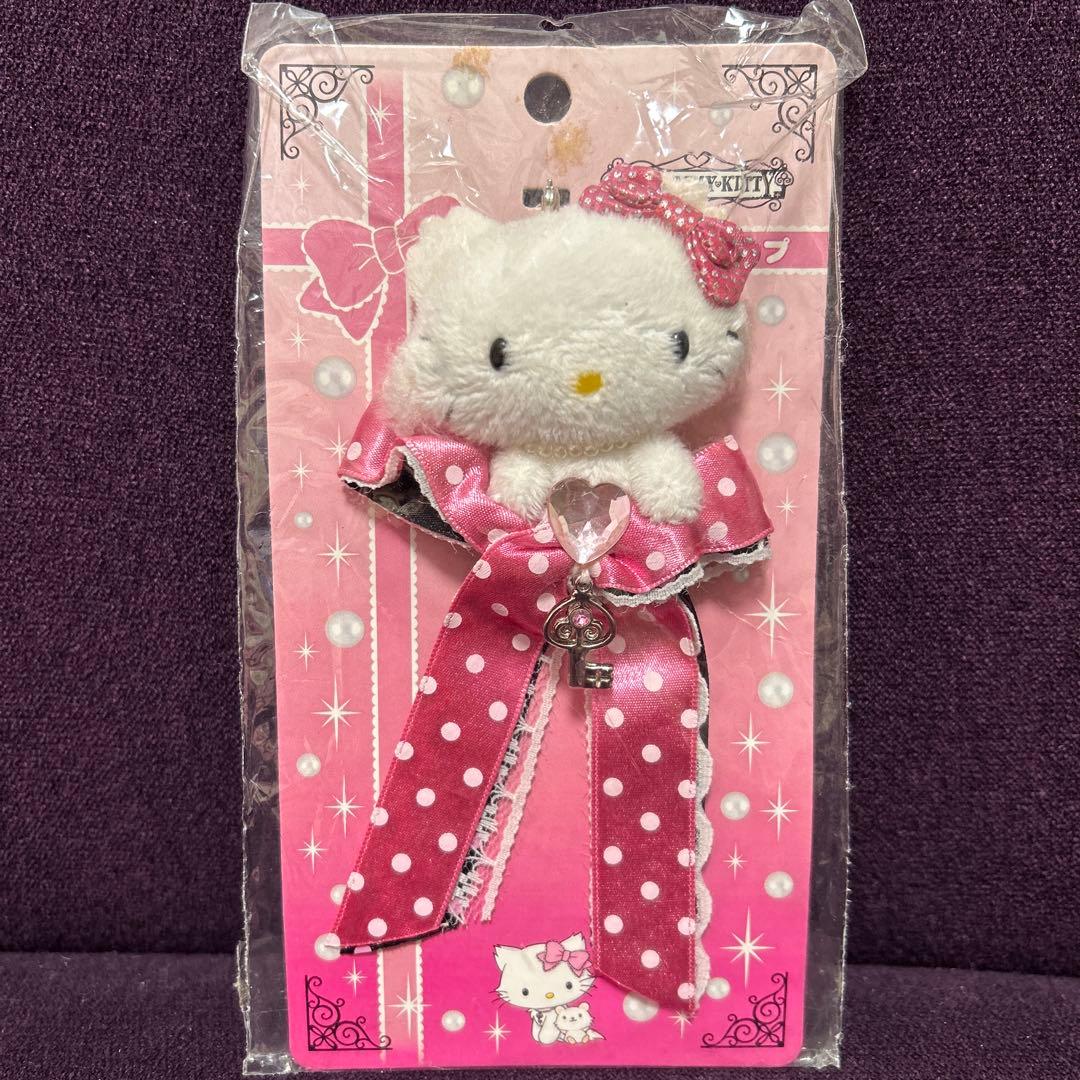 当時物 チャーミーキティ リボンストラップ ハローキティ リボン付きマスコット