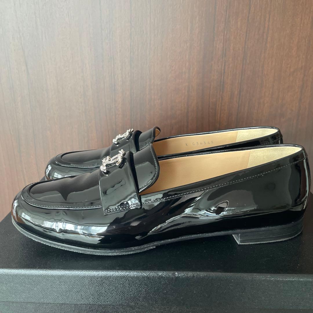 meruシャネル　パテントローファー　37.5センチ