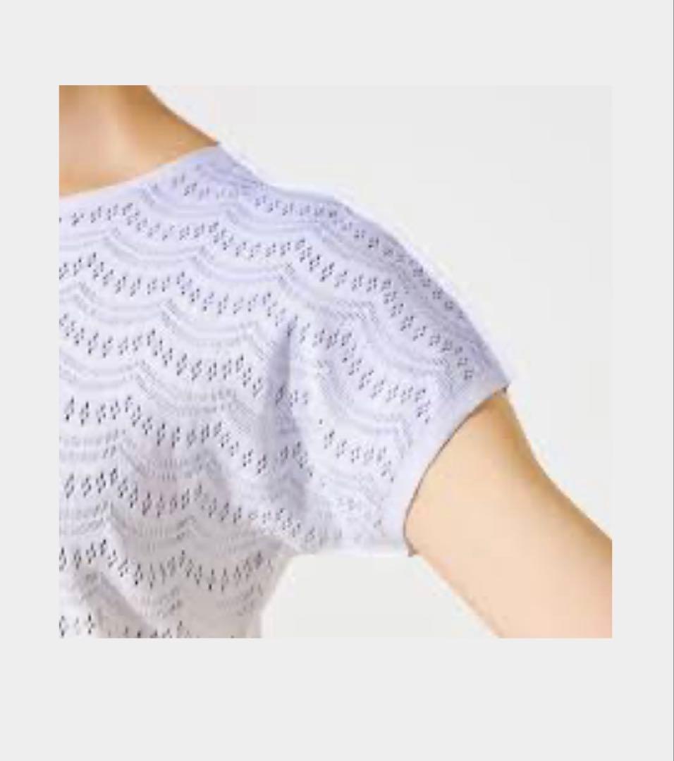 チャコット　ノーソーイングニット　グラデーション　半袖　水色　ブルー　青