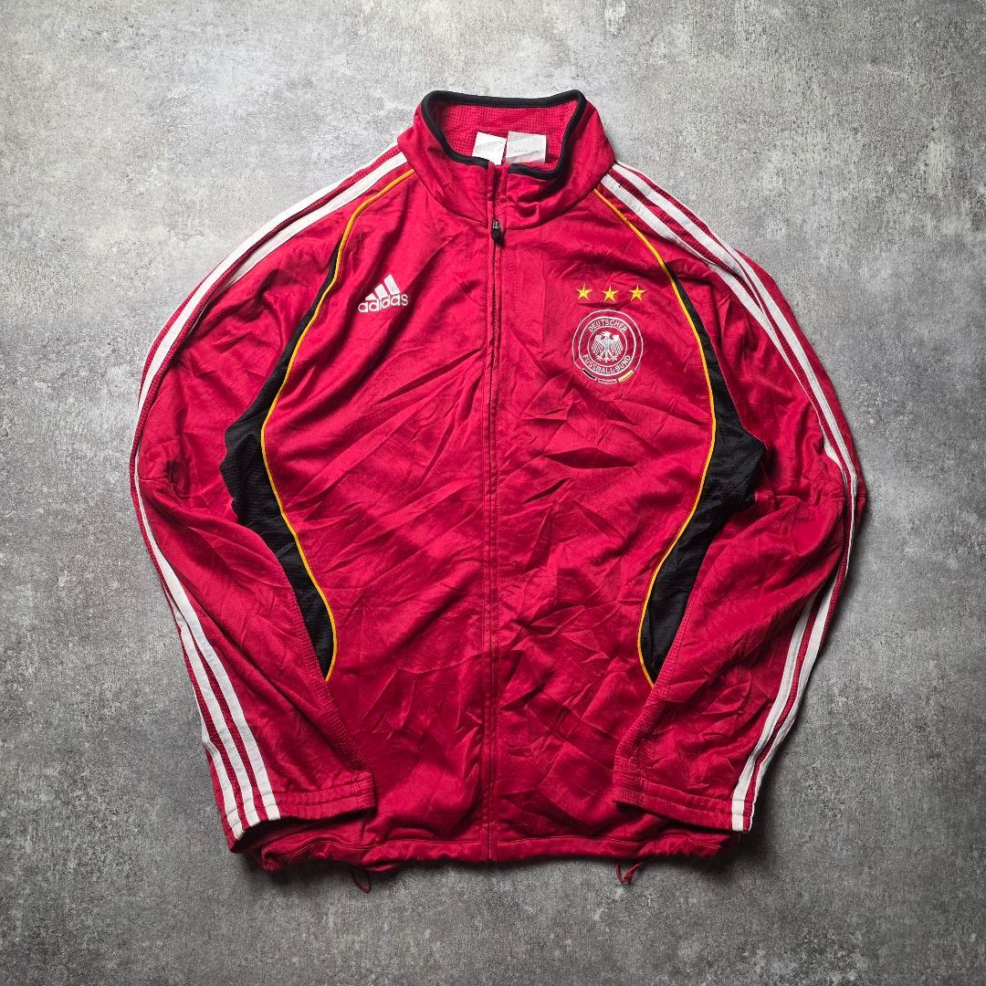 adidasアディダスドイツ代表アンセムトラックジャケットサッカードローコード赤