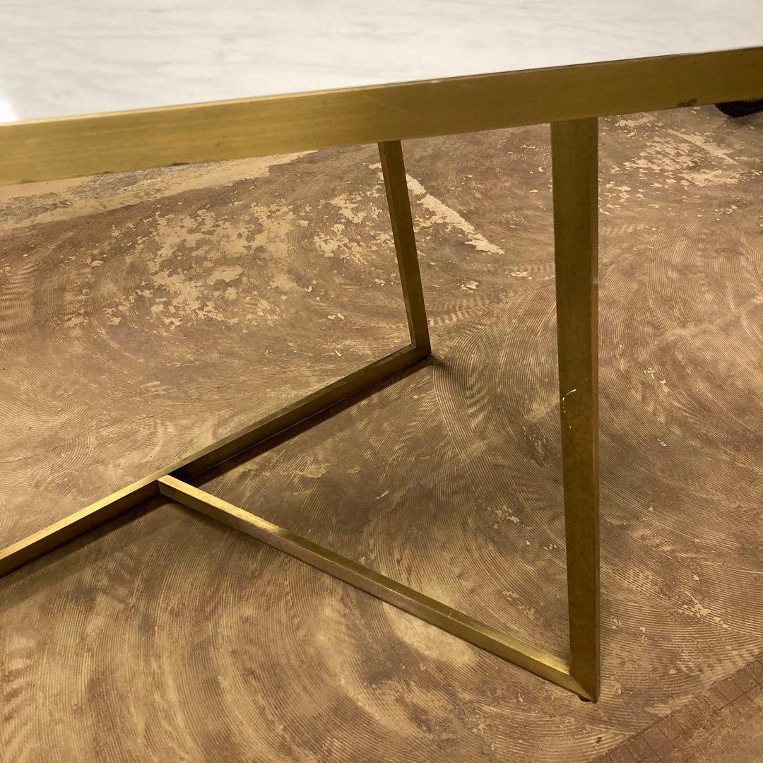 【送料込み】アンティーク　大理石風テーブル　ゴールドフレーム　店舗什器