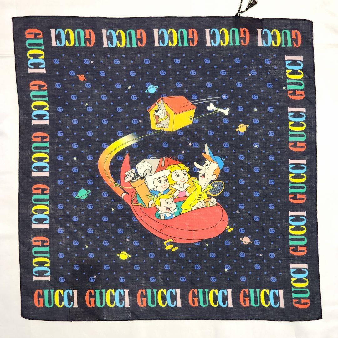 ★GUCCI × THE JETSONS★ハンカチ ジェットソンコラボ ネイビー