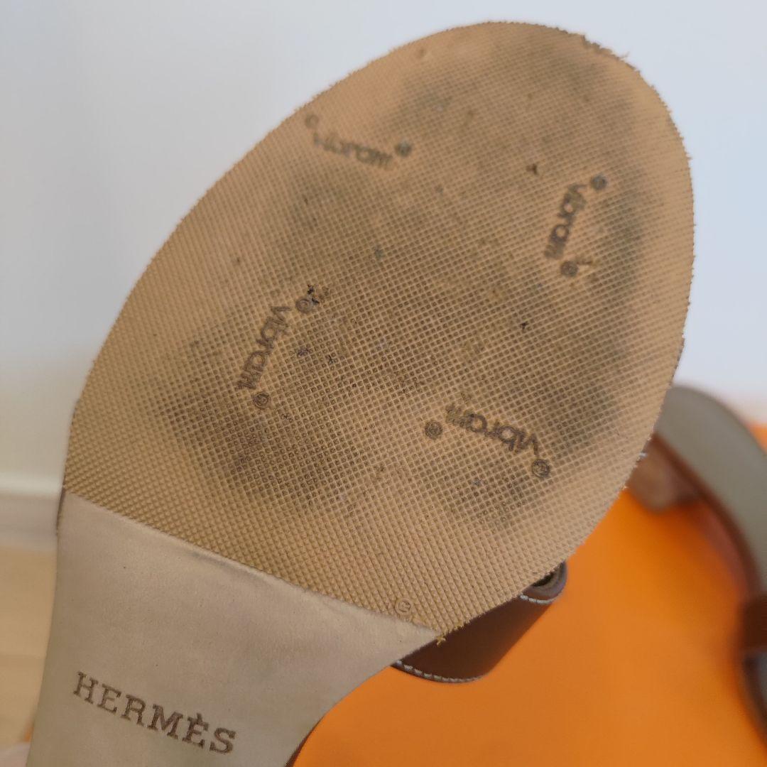 エルメス　オアジス　ゴールド　箱袋ショップカード付き　ソールカバー付き 37