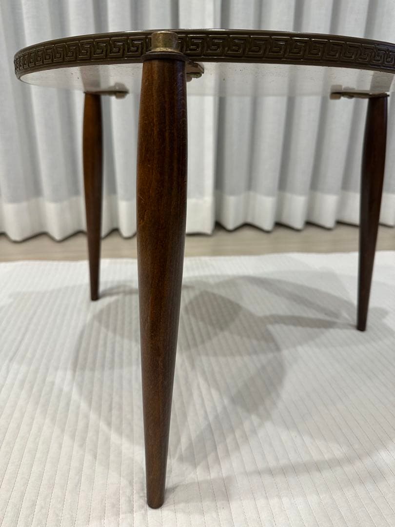 【最終値下】ミッドセンチュリー60s ダークブラウン円形ミニテーブル