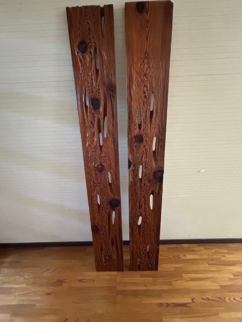 世界自然遺産　屋久島の屋久杉　高級　欄間板　２枚セット