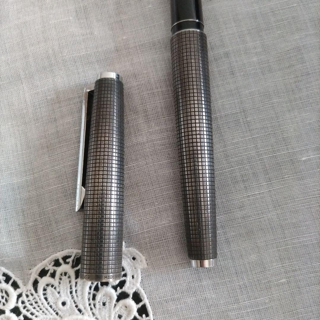 PILOT 18KWG スターリングシルバー 万年筆 シルバーン 格子
