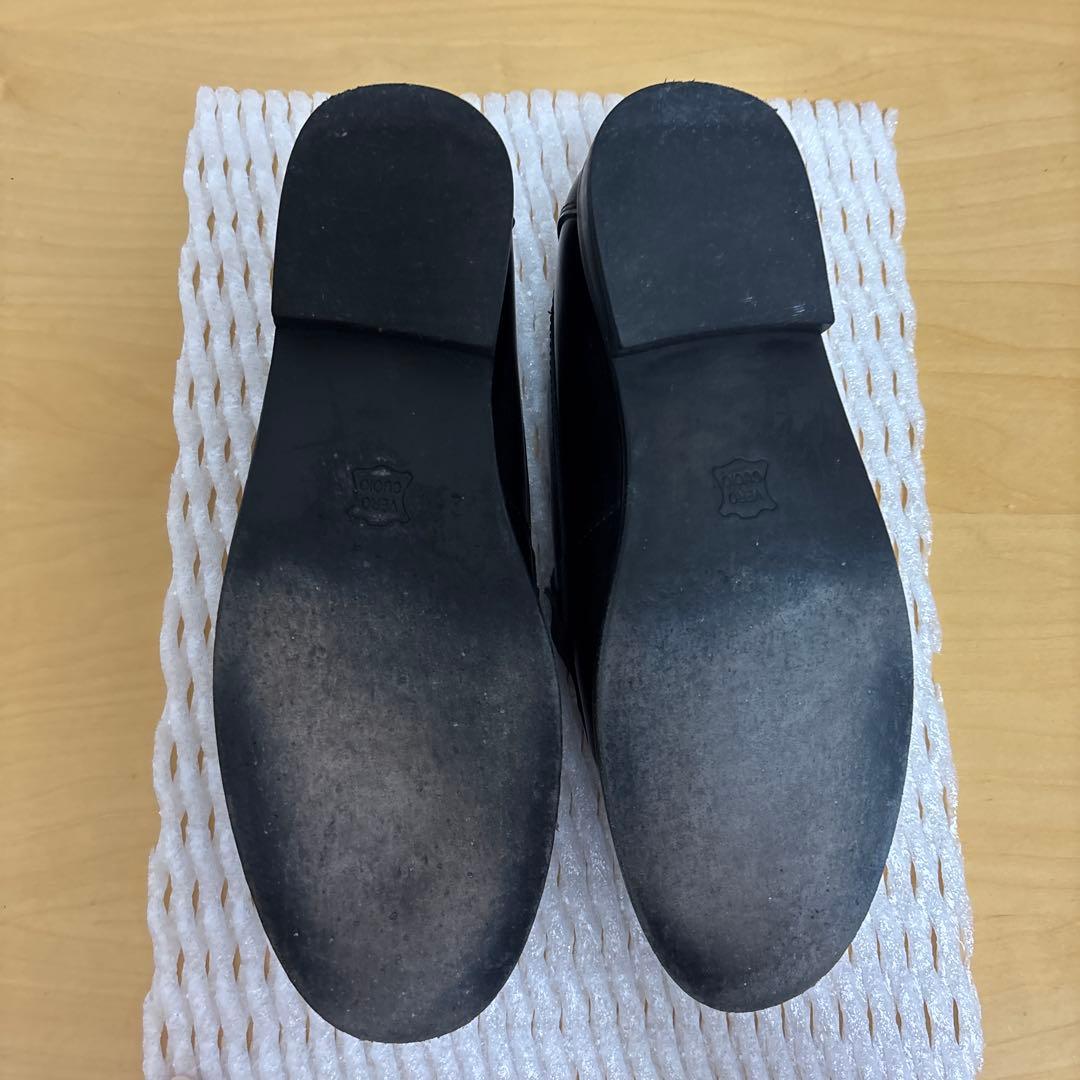 カミナンド　ビットローファー　レザー　ブラック×ゴールド　7サイズ