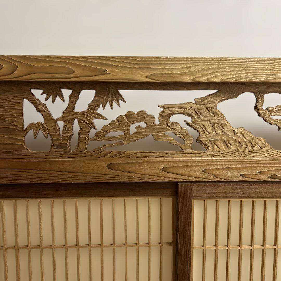 最終値下げ　木製彫刻入りパーティション 和風欄間ついたて昭和レトロ 引き取り限定