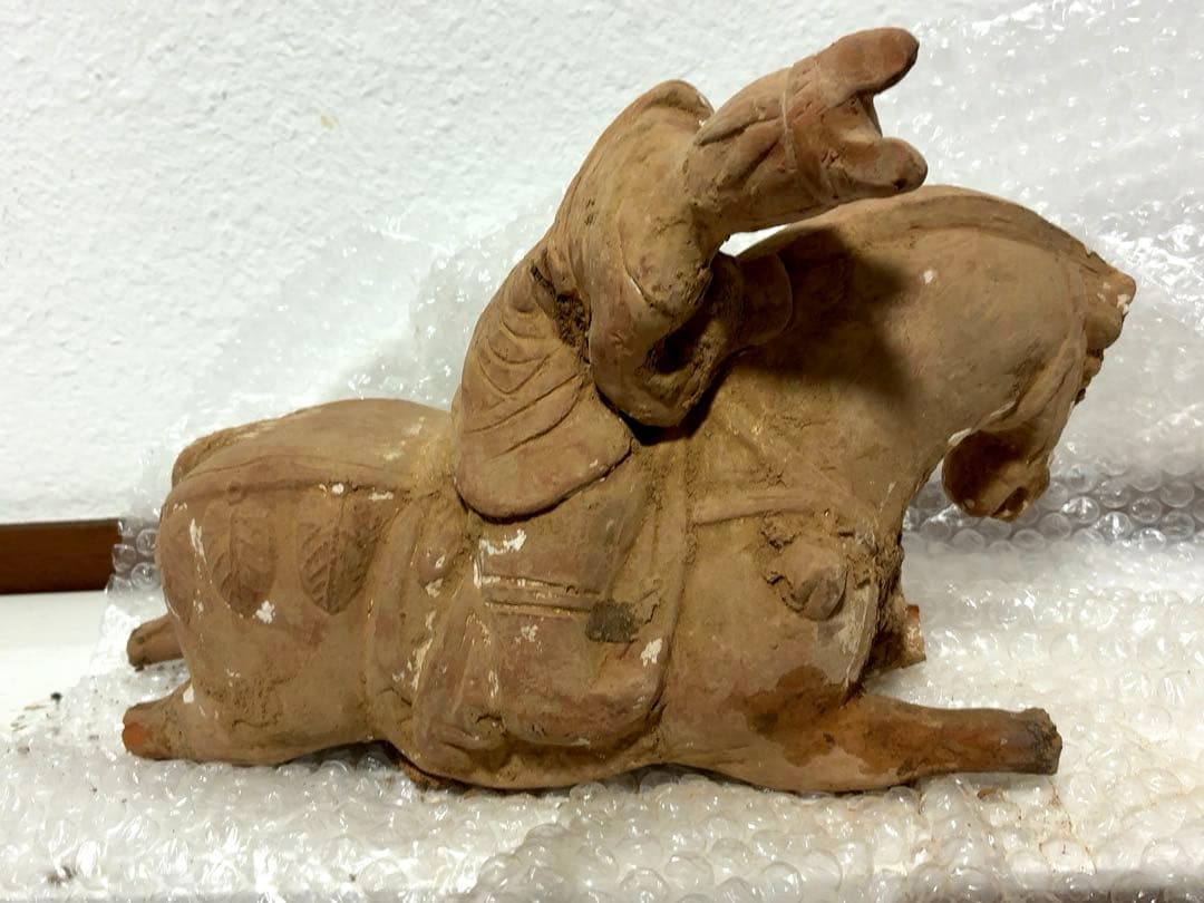 17世紀　李氏朝鮮　馬上の天女　儒教　仏像　骨董　アンティーク　発掘品　像　彫刻