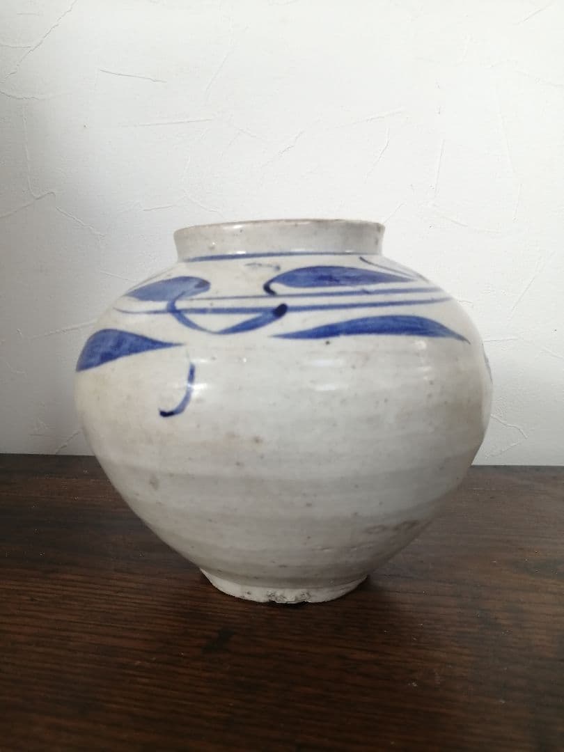 骨董 李朝 染付 小壺