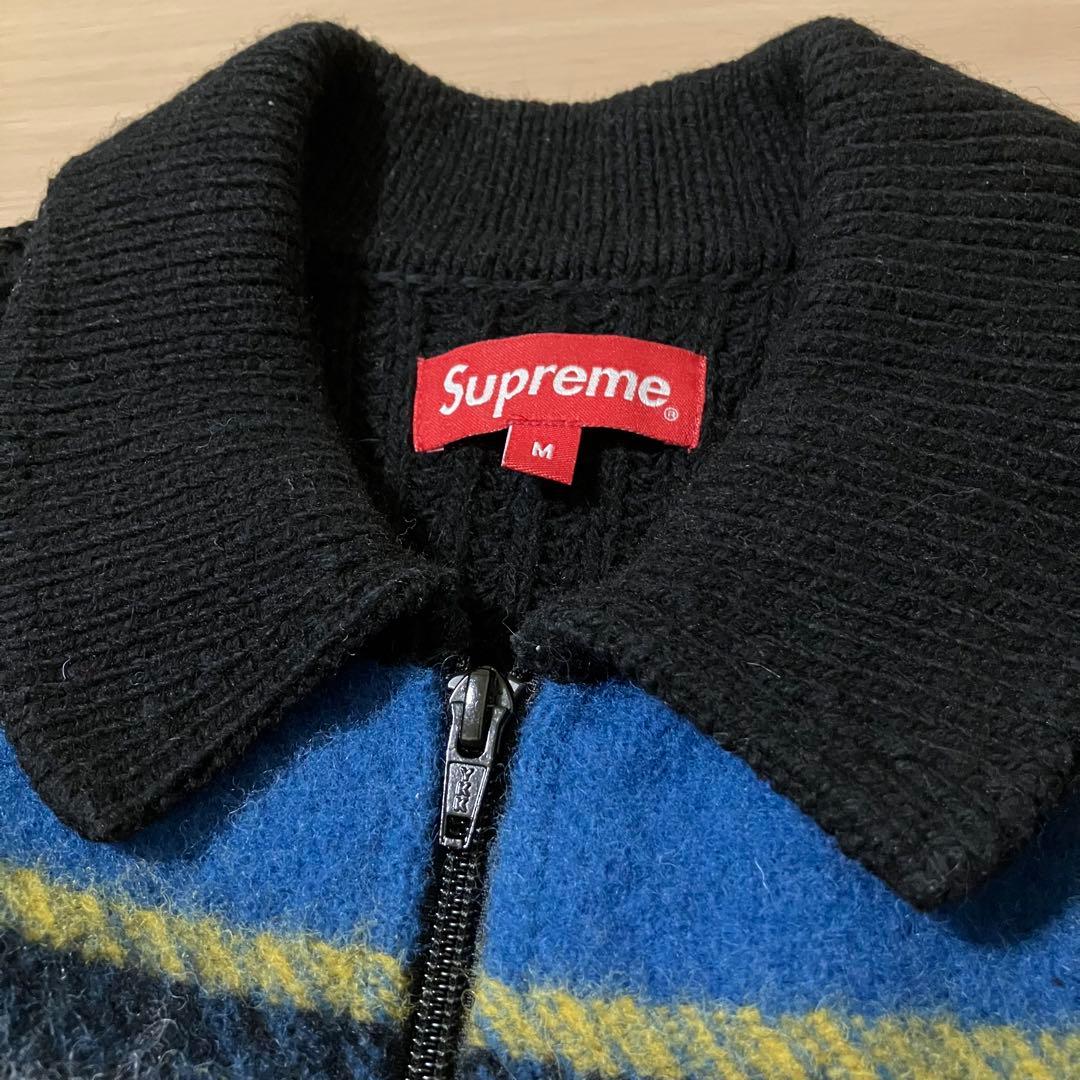 supreme Plaid Front Zip Sweater Mサイズ