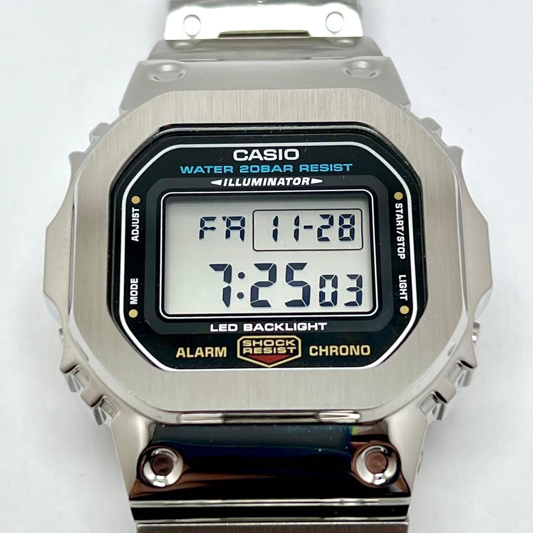 新品 G-SHOCK DW-5600UE フルメタルカスタム ステンレスシルバー