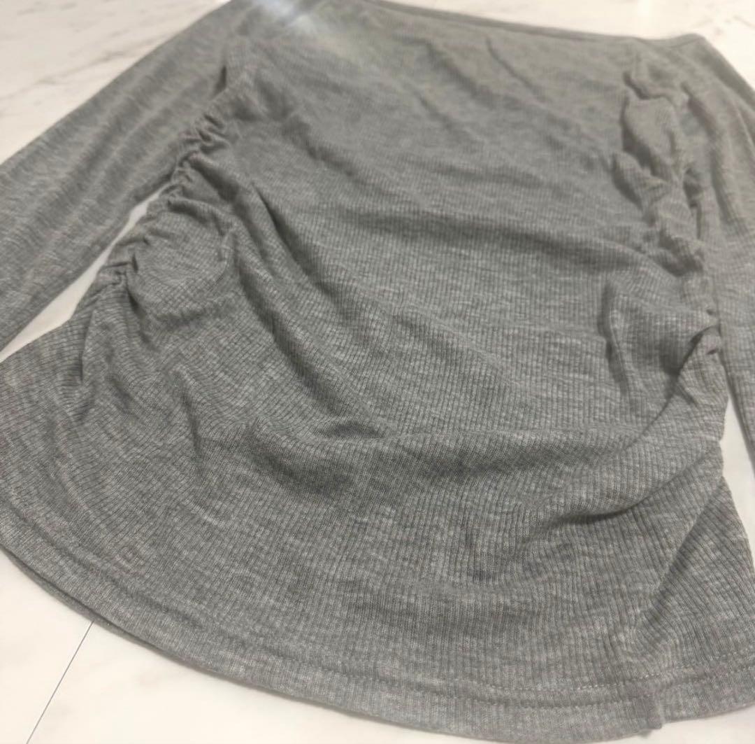 【試着のみ】2025✨️完売品シアーテレコレイヤーカットトップス シルク混 グレー