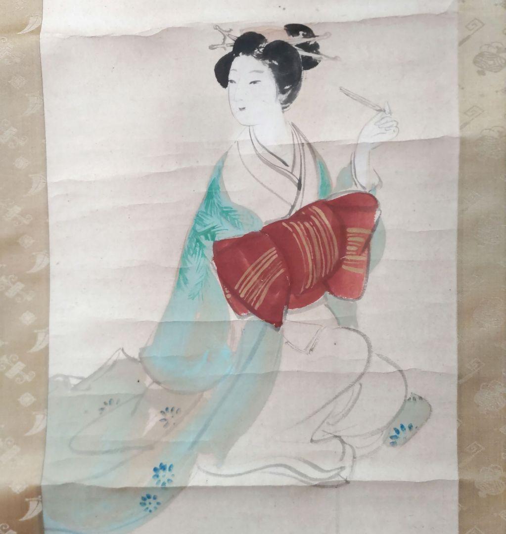 美人画　晴雪　掛軸　Y262