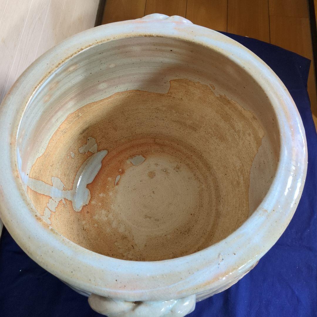 昭和レトロ　大型 萩焼き火鉢