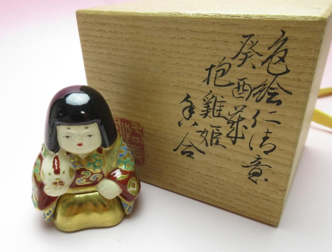 山田東哉 色絵仁清意 癸酉 抱鶏姫 香合 JA70506