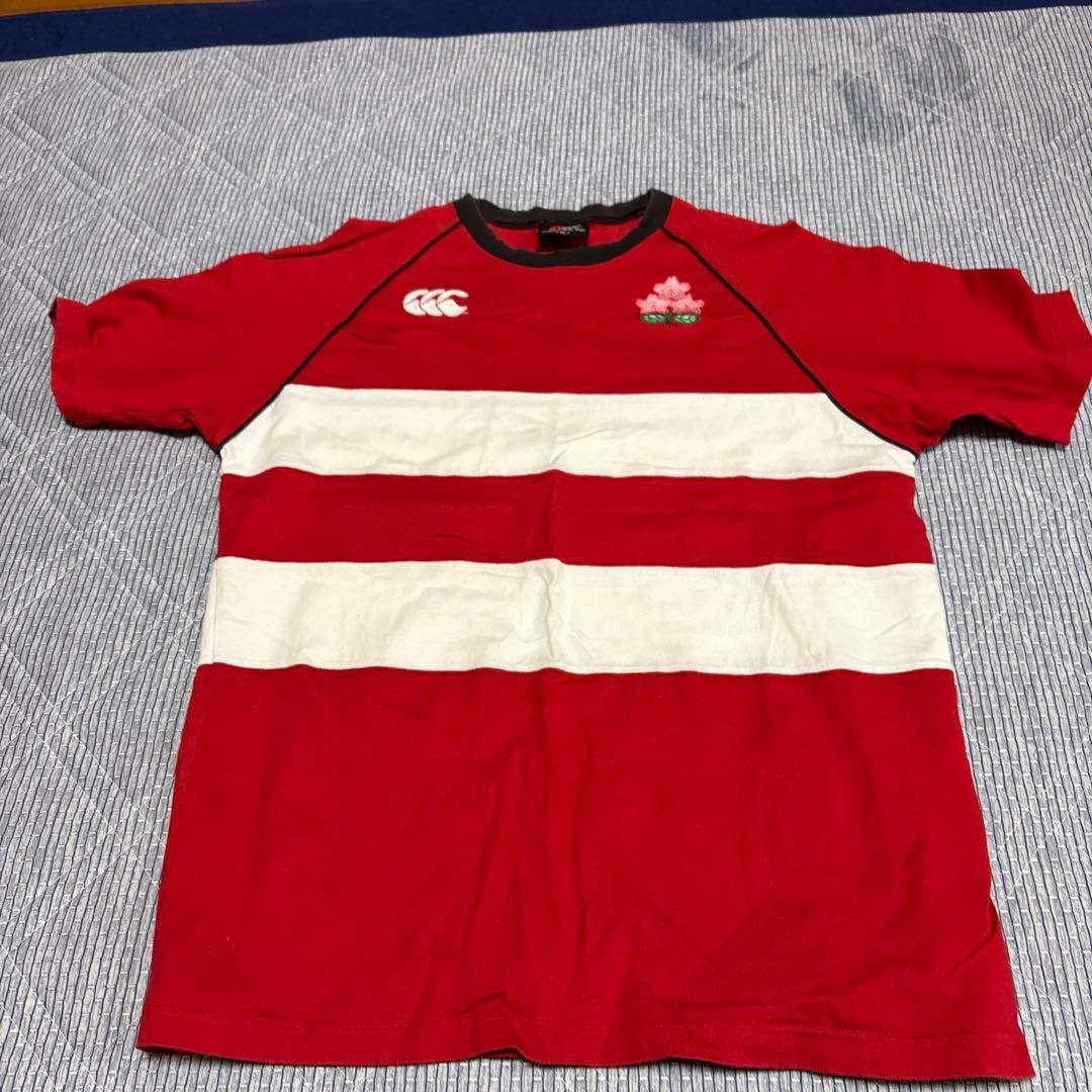 Canterbury ラグビーTシャツ XL 赤白ストライプ 日本代表
