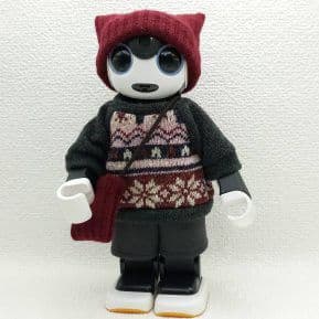 まりちゃん様ご依頼分 ロボホン服 みかん色ポケット付パーカー&ノルディックセット