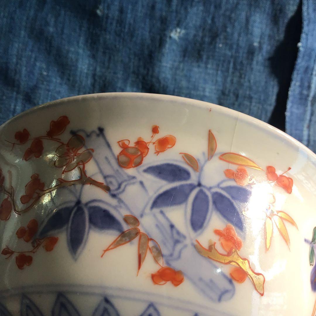 古伊万里　錦手　色絵茶碗　おまけ付き　江戸時代