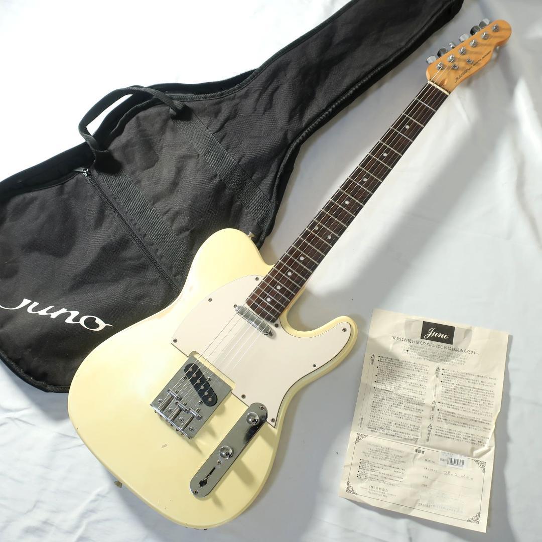 Juno テレキャスタータイプ エレキギター ケース付き ホワイト