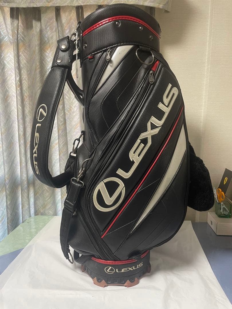 Lexus ゴルフバッグ・キャディバッグ 黒/赤　蓋あり