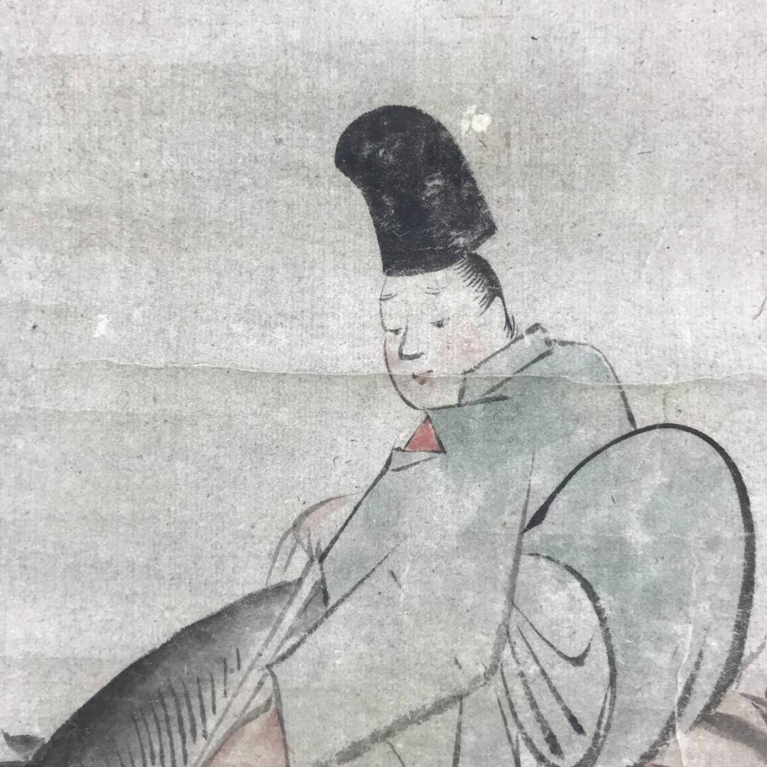 模写/尾形光琳/在原業平/東下り/人物/平家物語/掛軸/名家伝来/AK-667