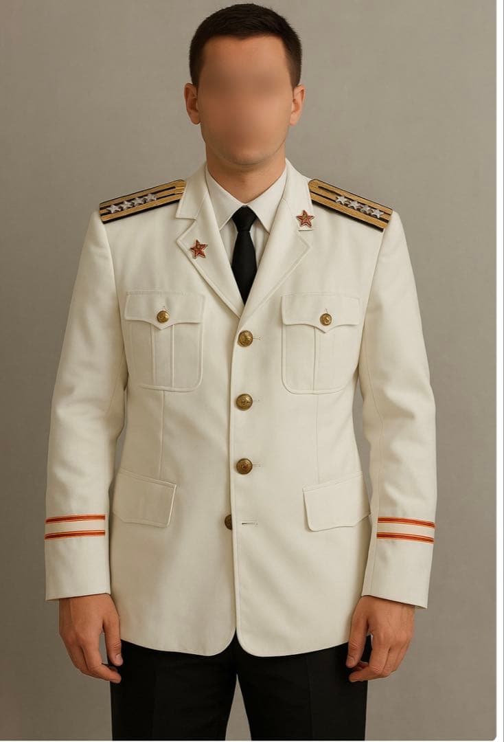 ソ連海軍 日本海軍　白ジャケット 大佐肩章付（本物か詳細不明）ヴィンテージ　仮装