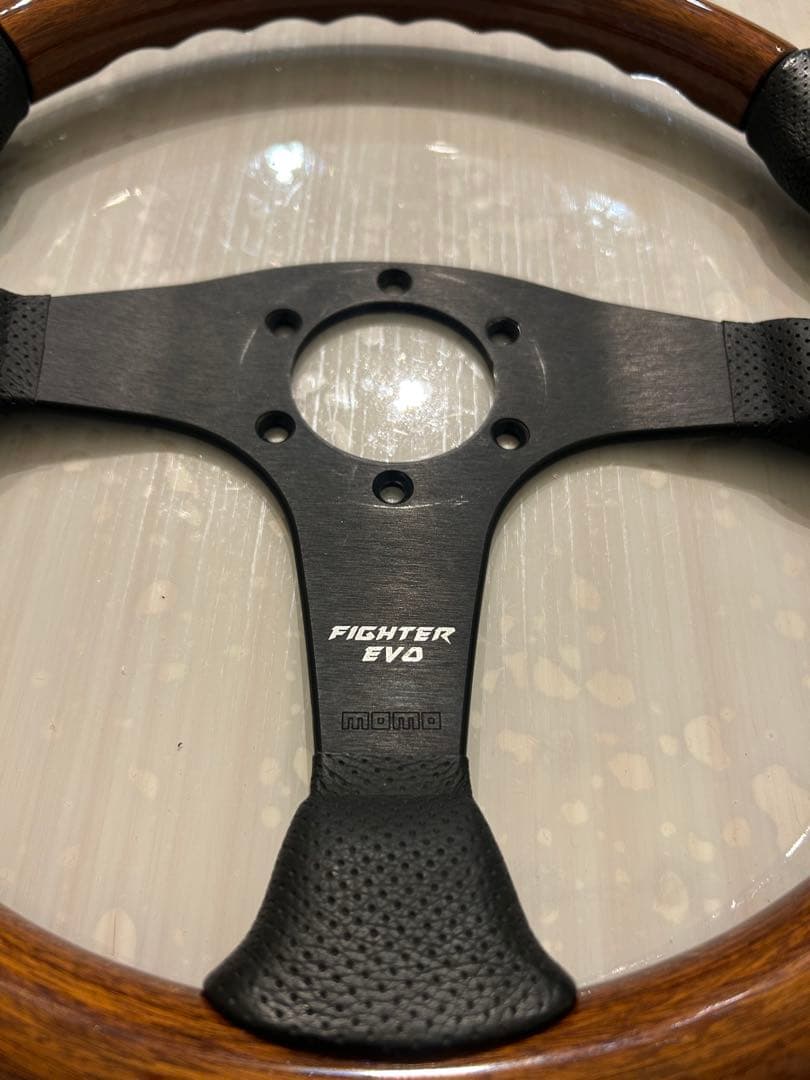 momo FIGHTER EVOステアリングホイール ハンドル ウッドコンビ