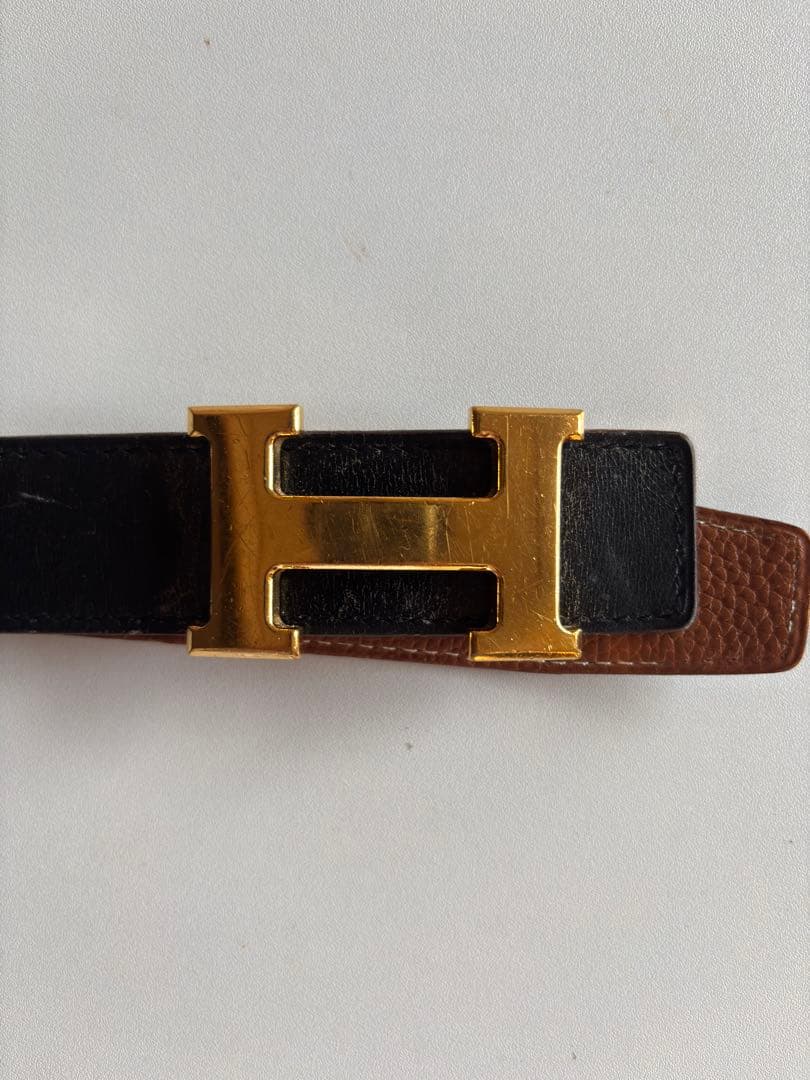 HERMES エルメス　ベルト　本革　リバーシブル　サイズ80