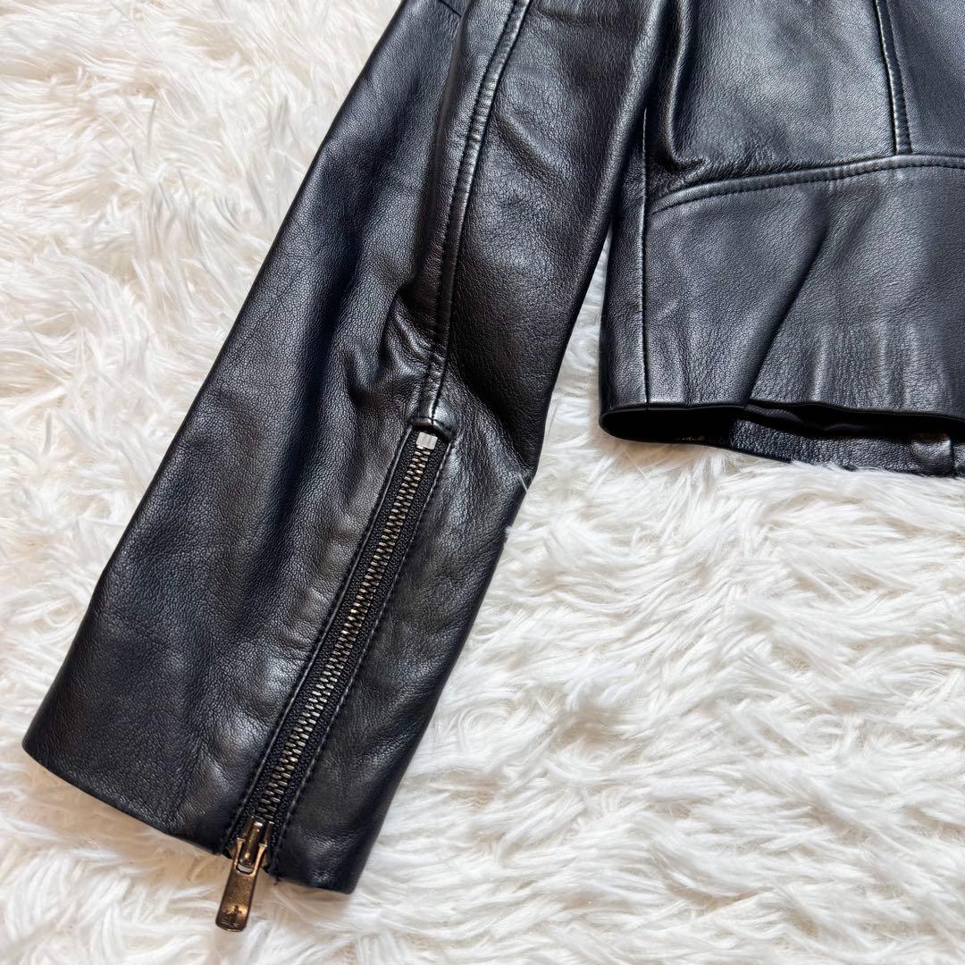 nananabo様未使用級 ANAYI アナイ ラムレザー ノーカラージャケット