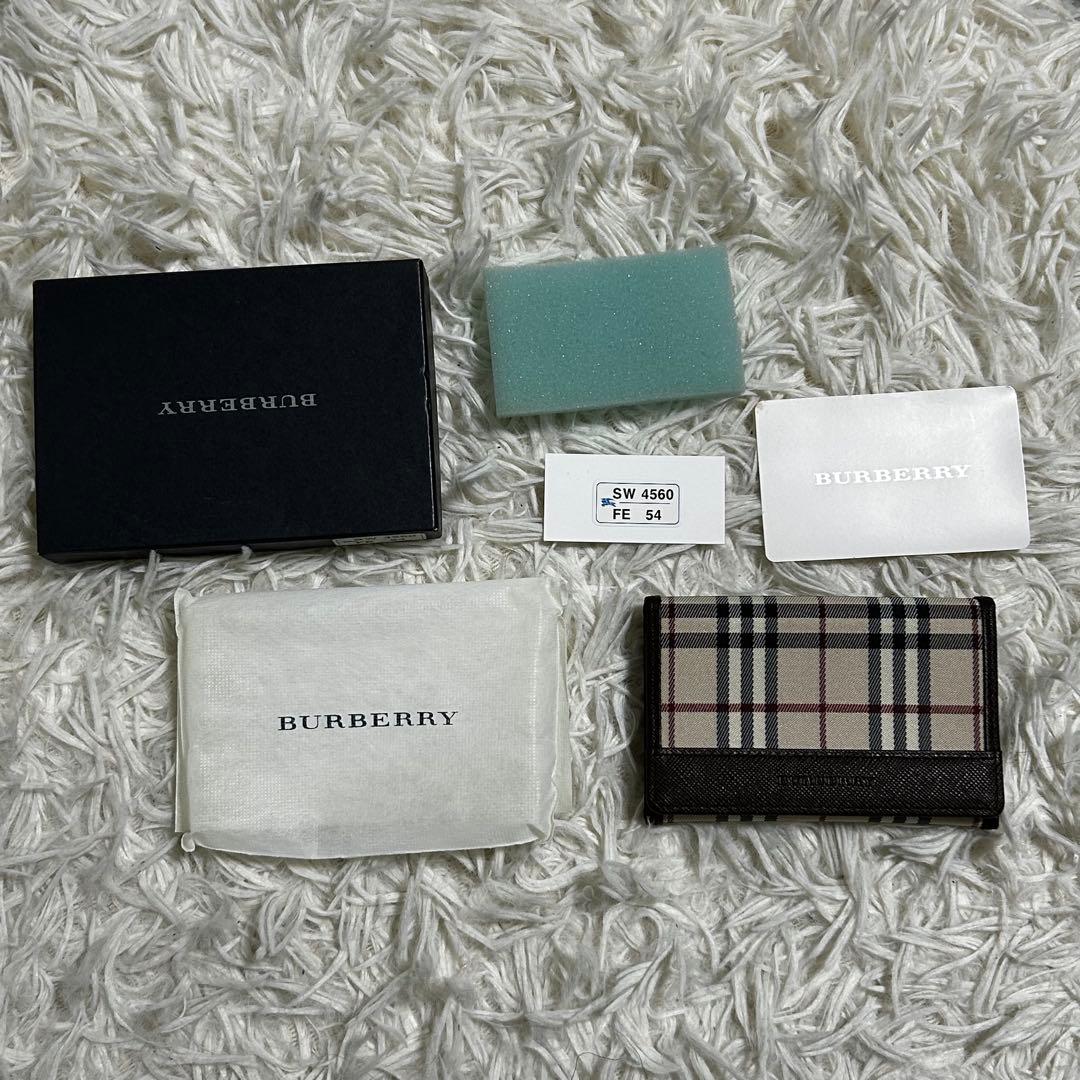 未使用✨　バーバリー　名刺入れ　パスケース　ノバチェック　キャンバス　ブラウン