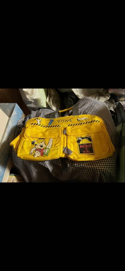 ミッキー　ボストンバッグ　黄色　平成　レトロ