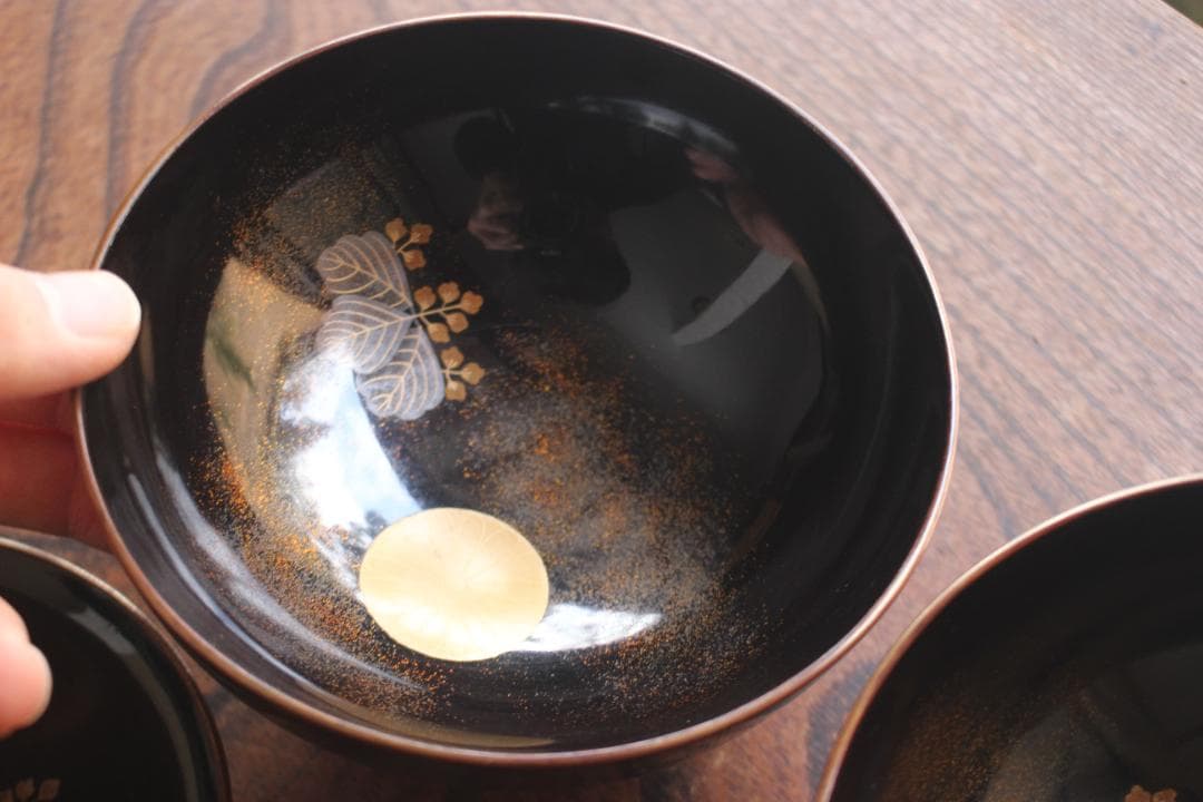 時代逸品！上質紅溜塗に極上高台寺蒔絵の美しいお椀2点（検加賀蒔絵吸物碗蒔絵椀