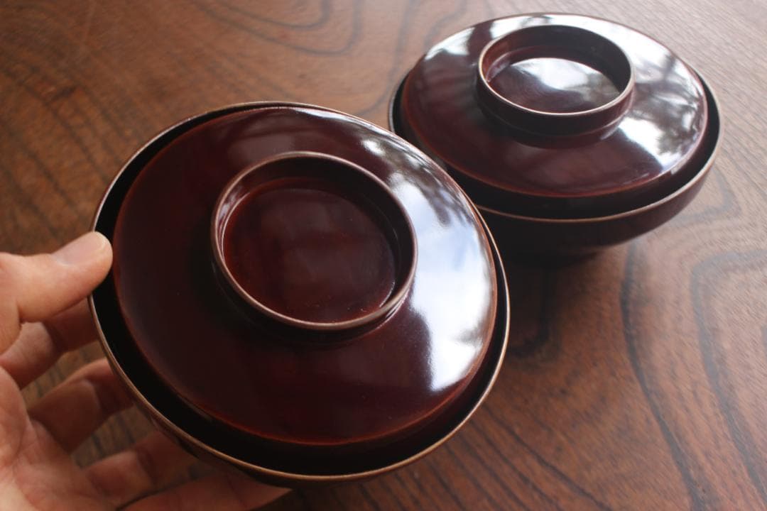 時代逸品！上質紅溜塗に極上高台寺蒔絵の美しいお椀2点（検加賀蒔絵吸物碗蒔絵椀