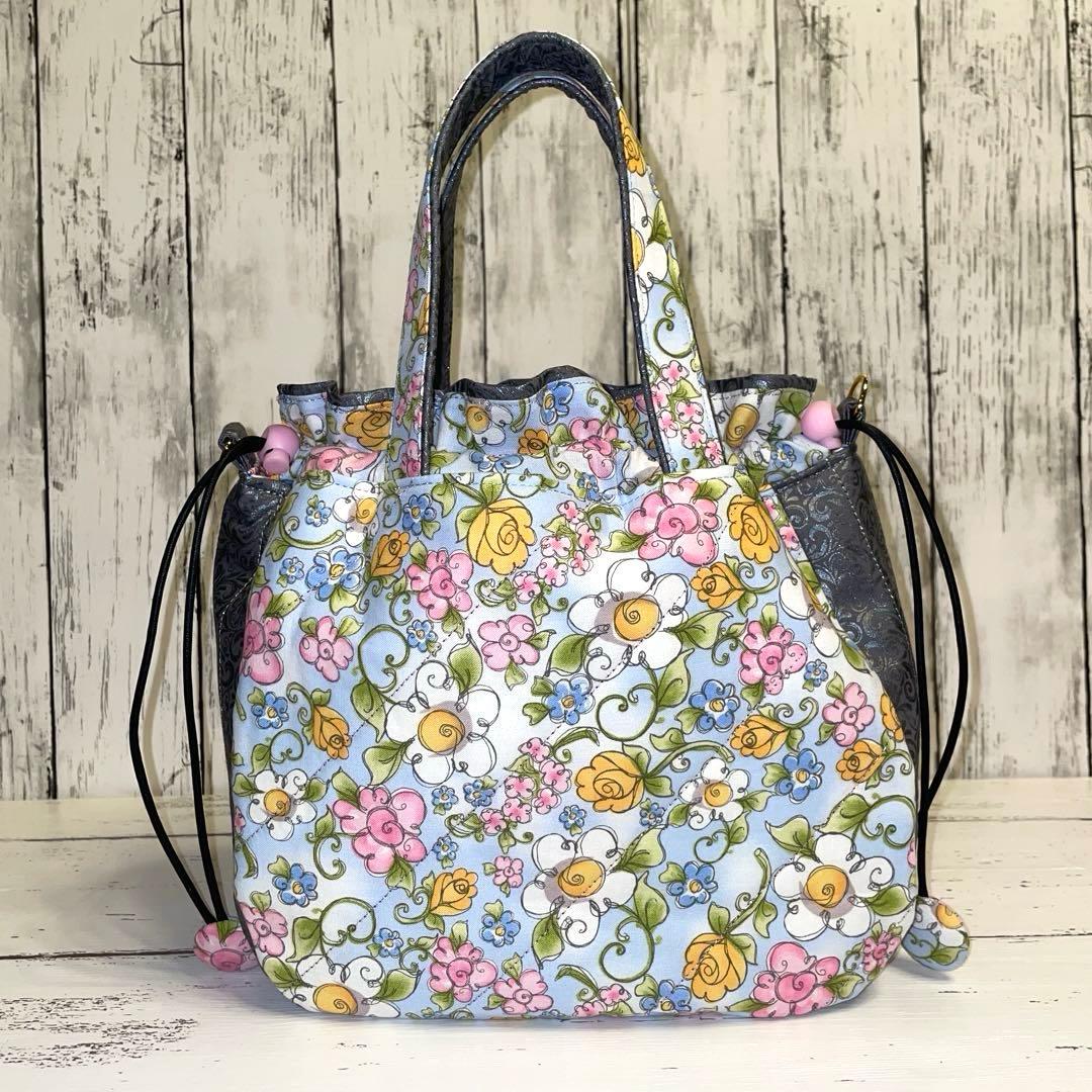 HattomamaロラライハリスNo.44.45別マチトート、ラウンド巾着