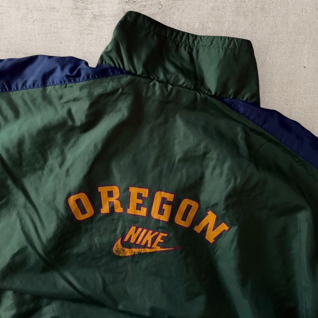 OREGON NIKEナイキ90sナイロンジャケット刺繍スウォッシュロゴ好配色