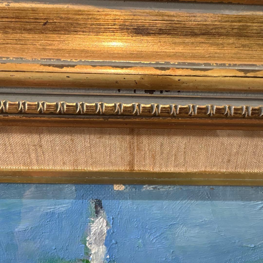 ⚫️E. KANTAL 公園の風景 油彩画 リュクサンブール公園