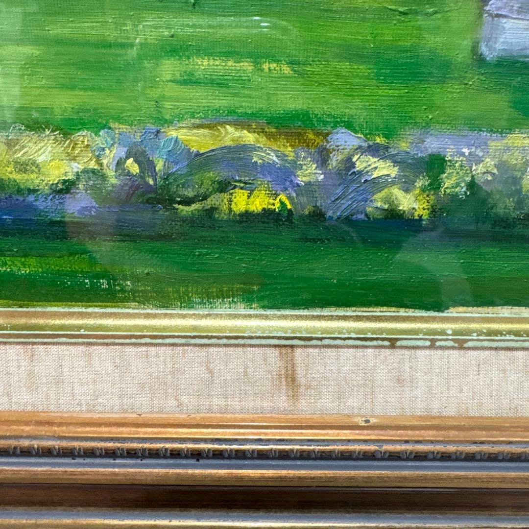 ⚫️E. KANTAL 公園の風景 油彩画 リュクサンブール公園