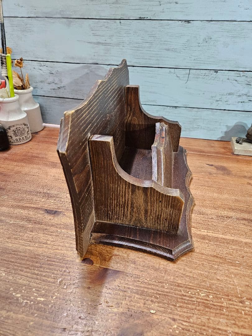 フランスアンティーク 木製のレターラック ウォールシェルフ 壁掛け 飾り棚