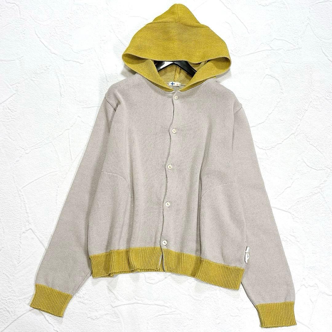 ✨美品✨vm　パラスパレス　綿麻　ニット　パーカー　配色　フード　洗える　近年