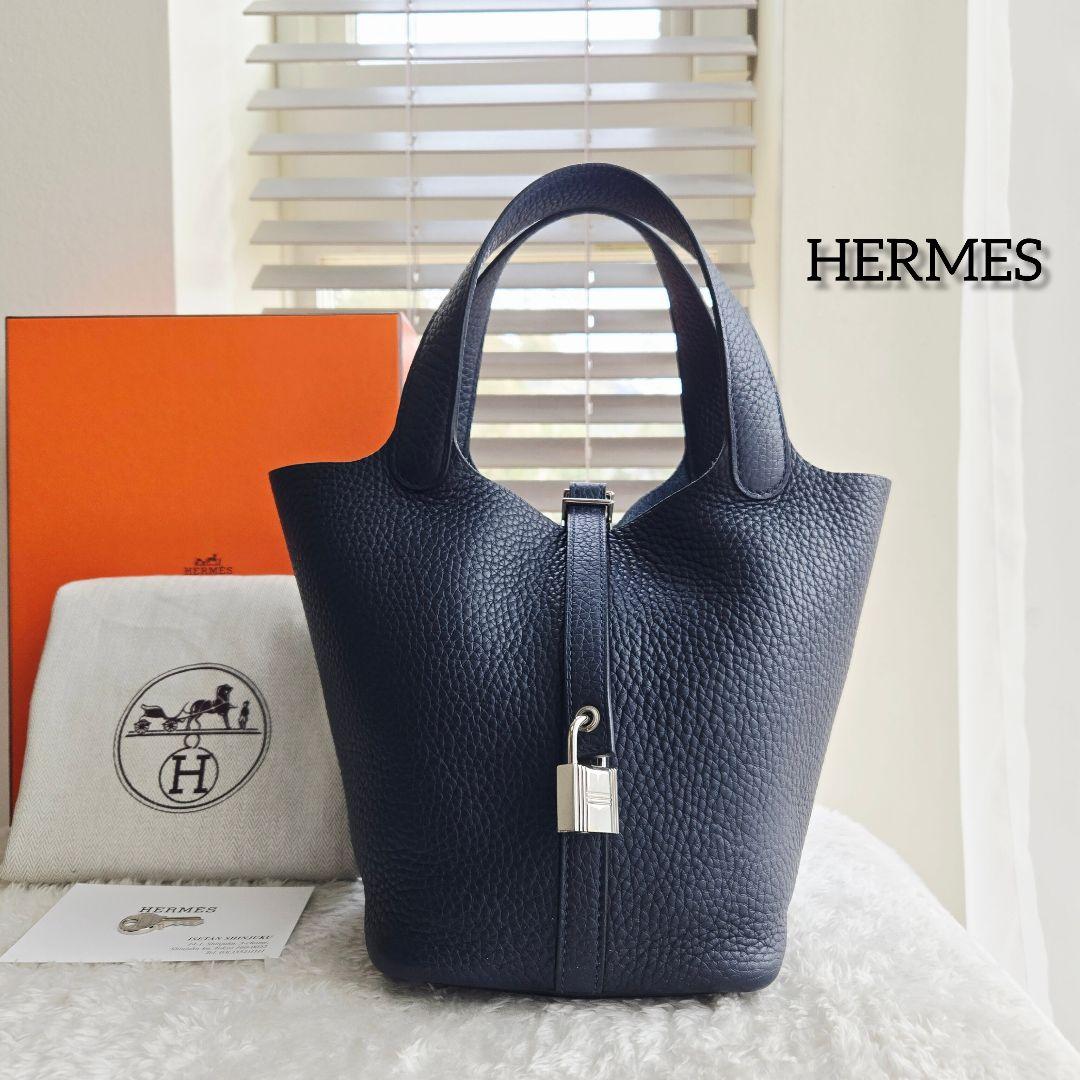 HERMES 美品 エルメス ピコタンロック PM ネイビー 2021年 Z刻印