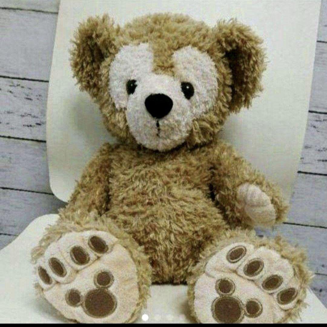 初期 青黒文字 中国製 ビーズ 旧毛 ダッフィー Sサイズ