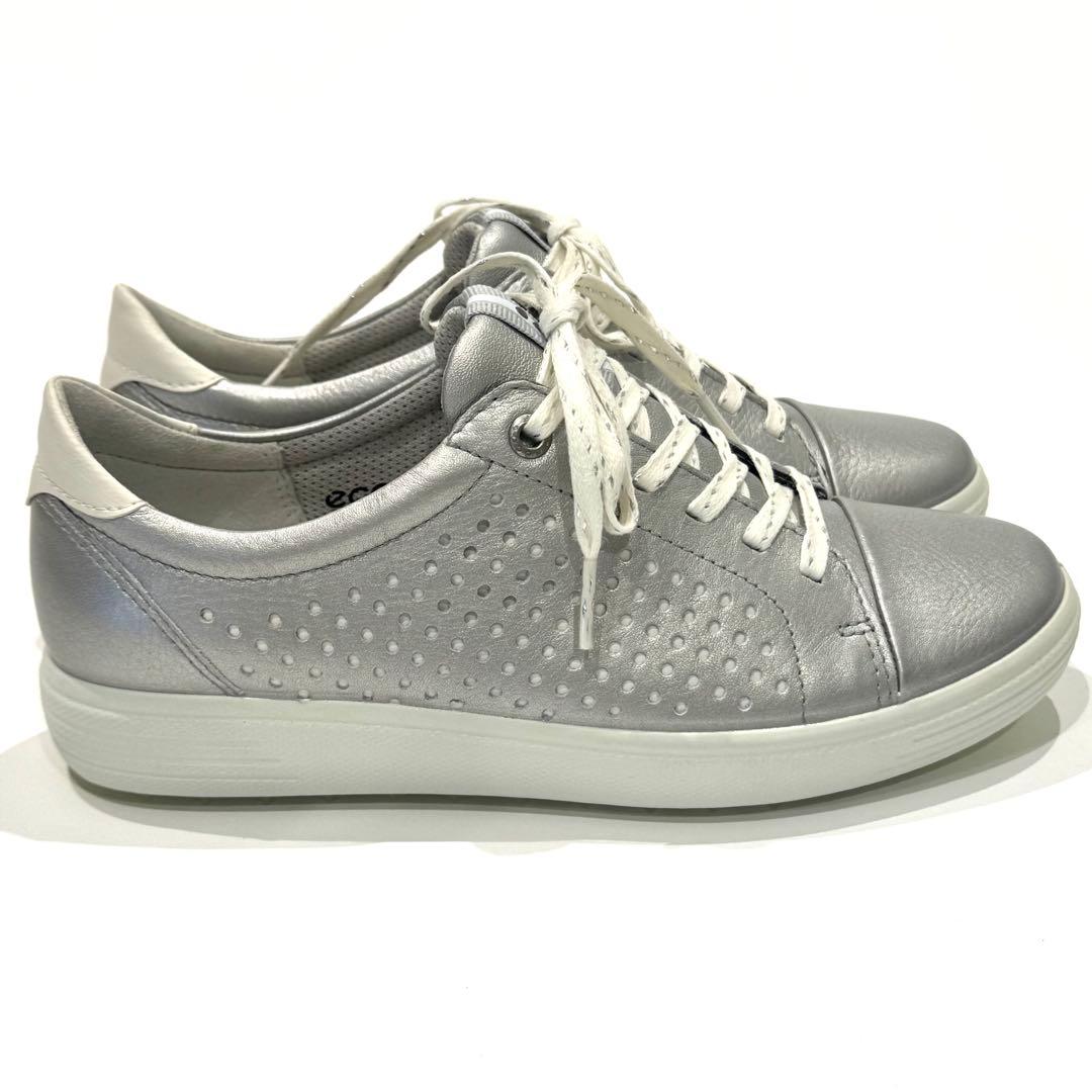 ゴルフシューズECCO CASUAL HYBRIDシルバーレディース23.5㎝