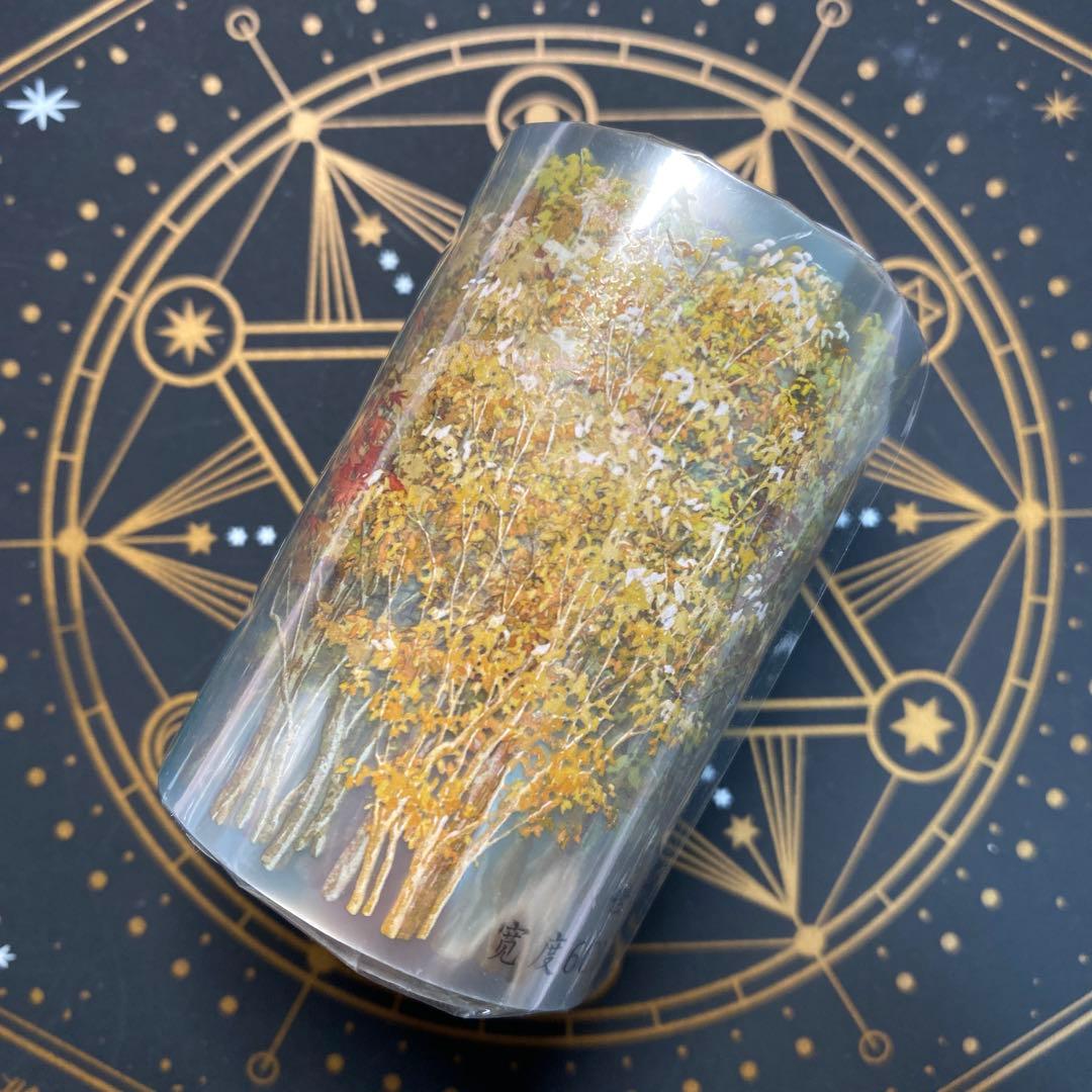 【9141】海外　マスキングテープ　5m巻　PET 自然　木　秋　装飾系