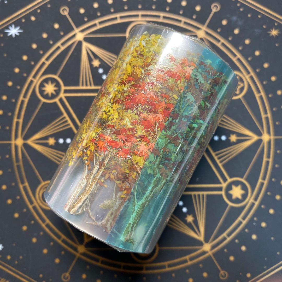 【9141】海外　マスキングテープ　5m巻　PET 自然　木　秋　装飾系