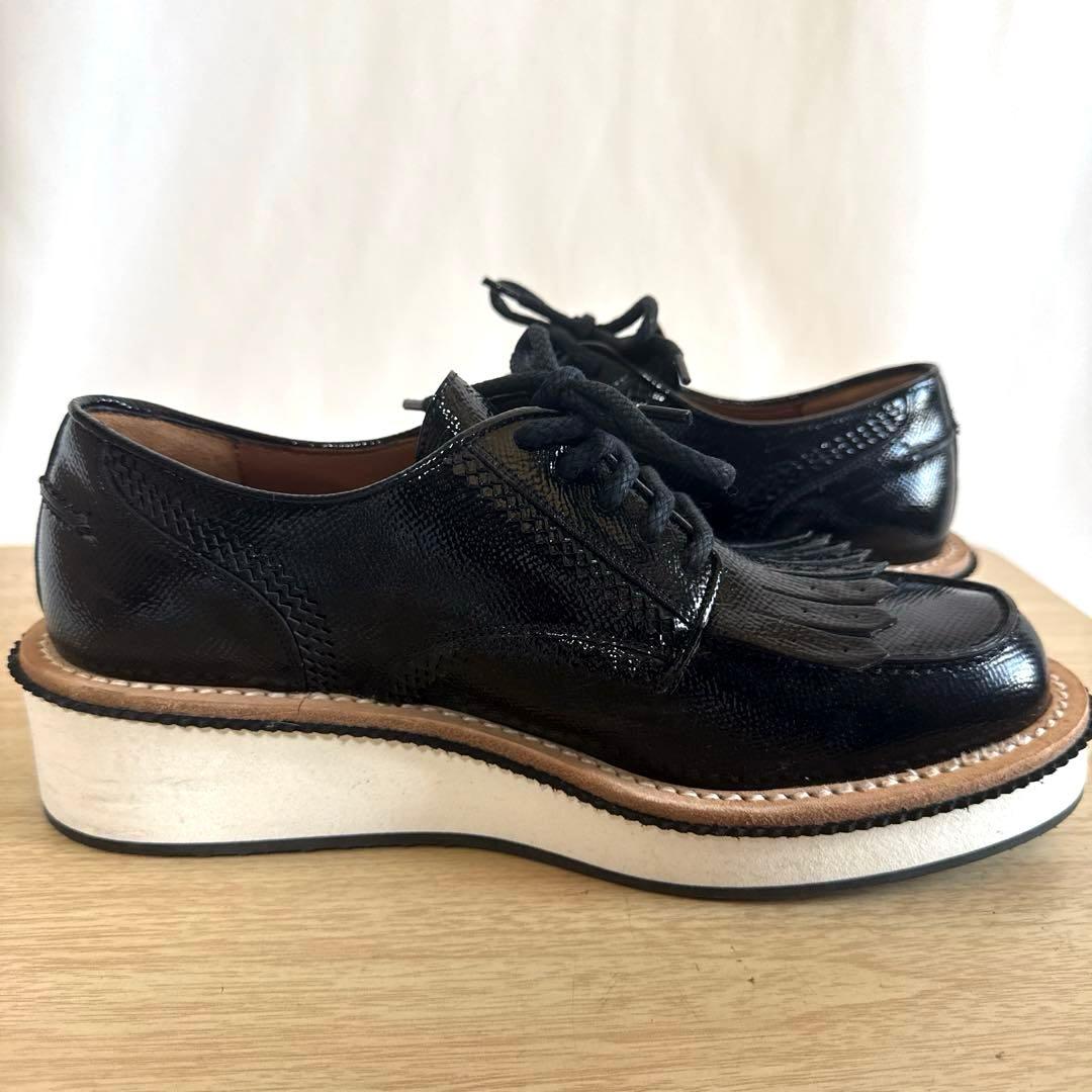 【極美品】GIVENCHYジバンシィブラックレザー フリンジ ローファー 厚底