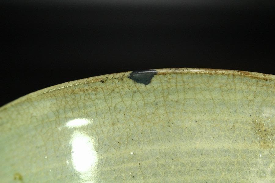 茶道具 李朝 刷毛目 茶碗 時代物(K-A383)